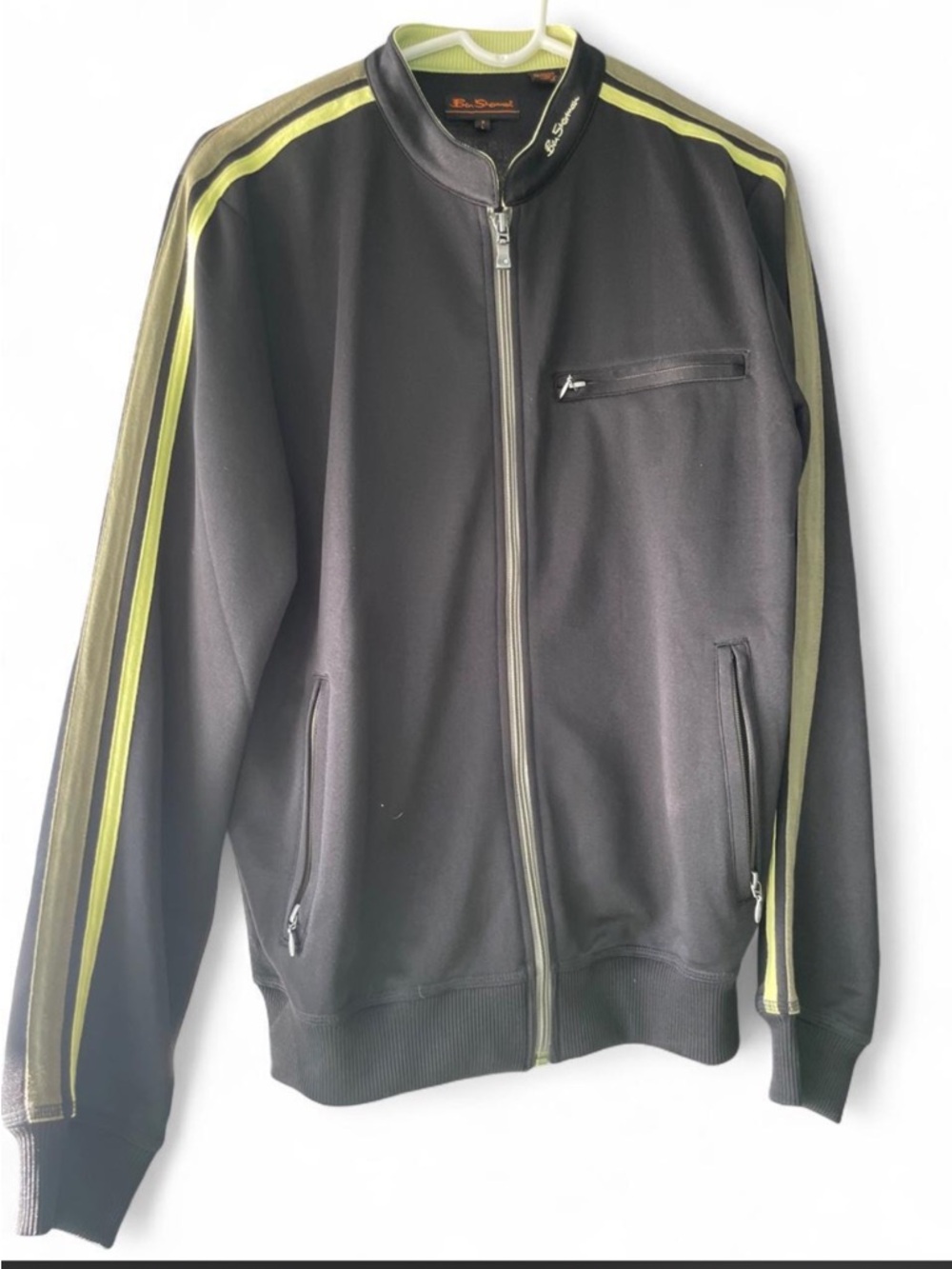 Ben Sherman Black Track Jacket with Lime Trim